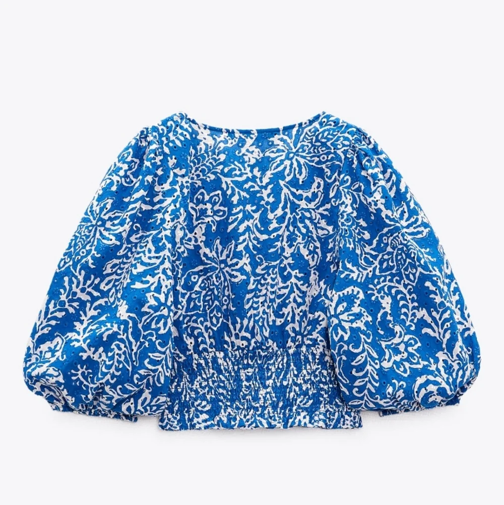 Zara Puff Sleeve Cropped Top